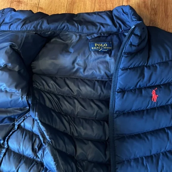 Boys polo vest color blue size 7